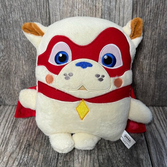 Jakks Other - JAKKS Bull Dog Cream with Red Cape Soft Plush Animal Toy 10" x 9"